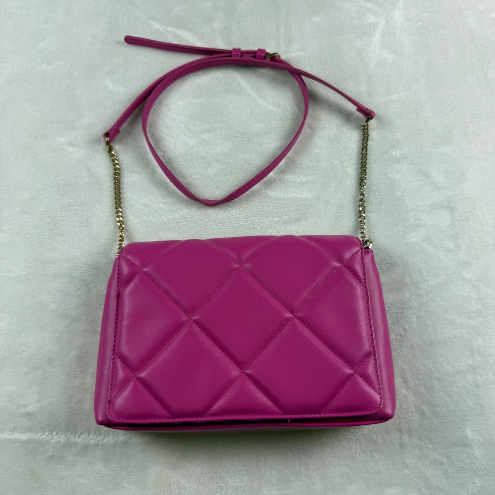 Pink Quilted Crossbody Purse Bag Diamond Gold Chain Strap A New Day Barbiecore